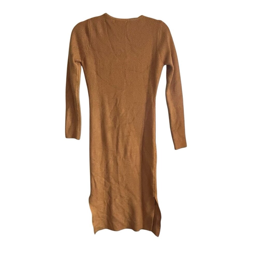 Knit Sweater dress classic wrap Midi Minimalist City modest minimalist preppy - Picture 6 of 13